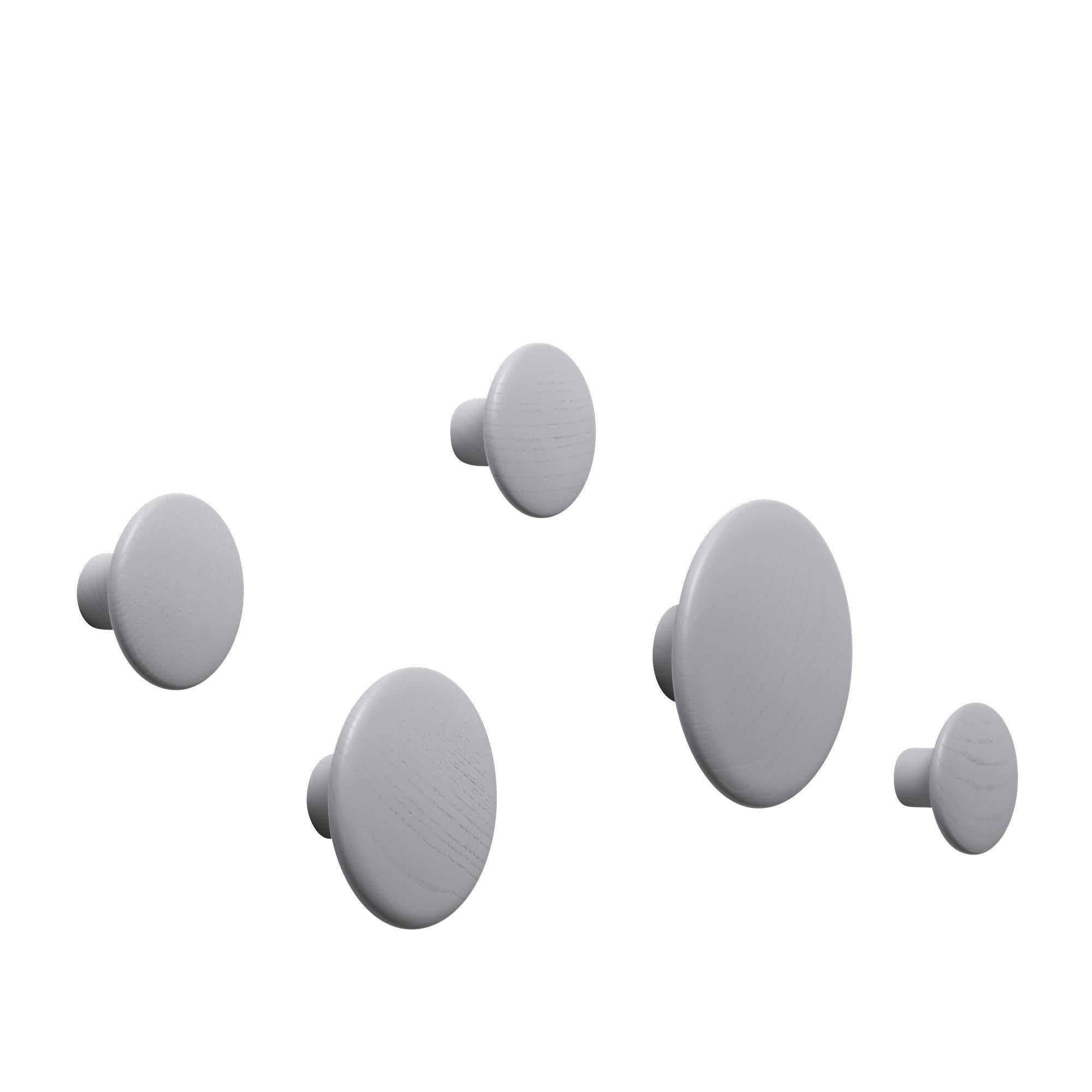 [product_category]-Muuto The Dots Hook Set Of 5 Wood, Grey-Muuto-5710562030128-03012-MUU-4