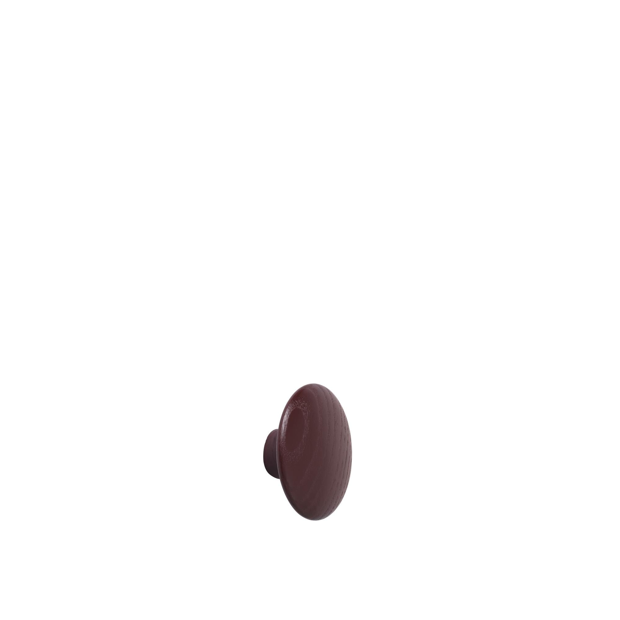 Muuto The Dots Hook Wood Burgundy Wood ø 17 Cm, Burgundy