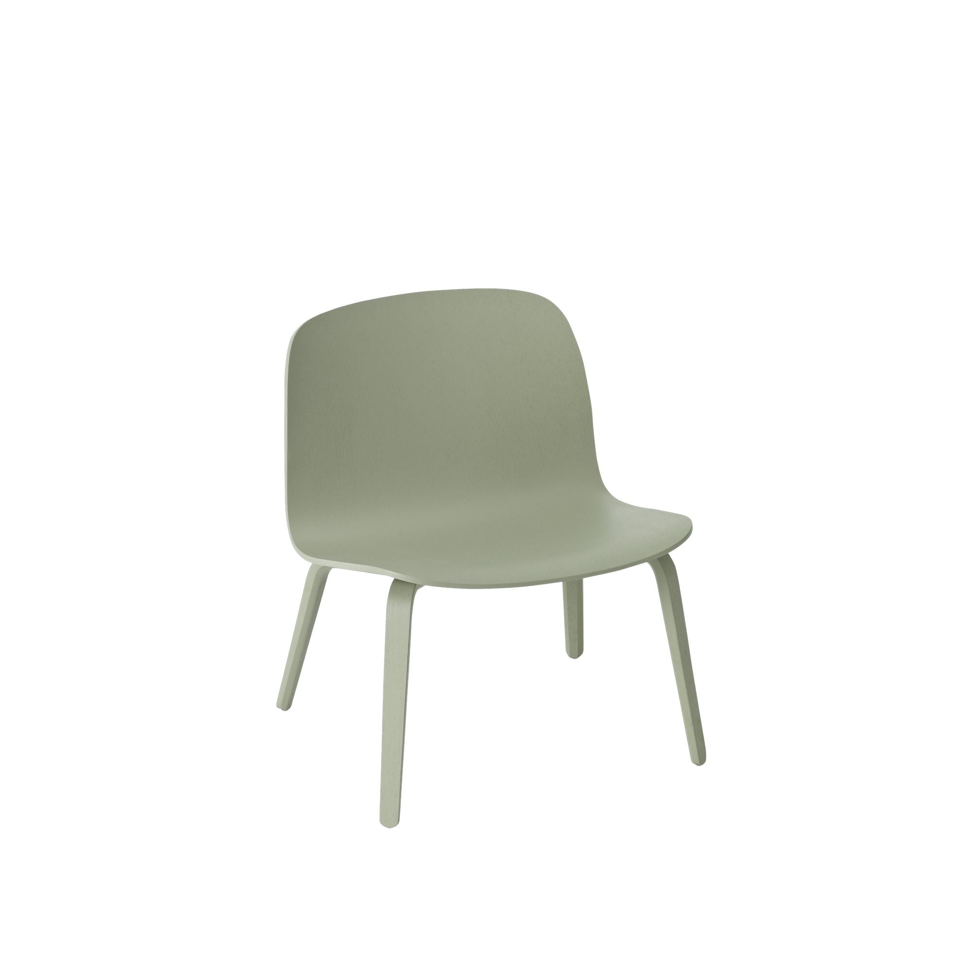 Pierras de madera de sillón muuto visu, asiento de madera, verde polvoriento