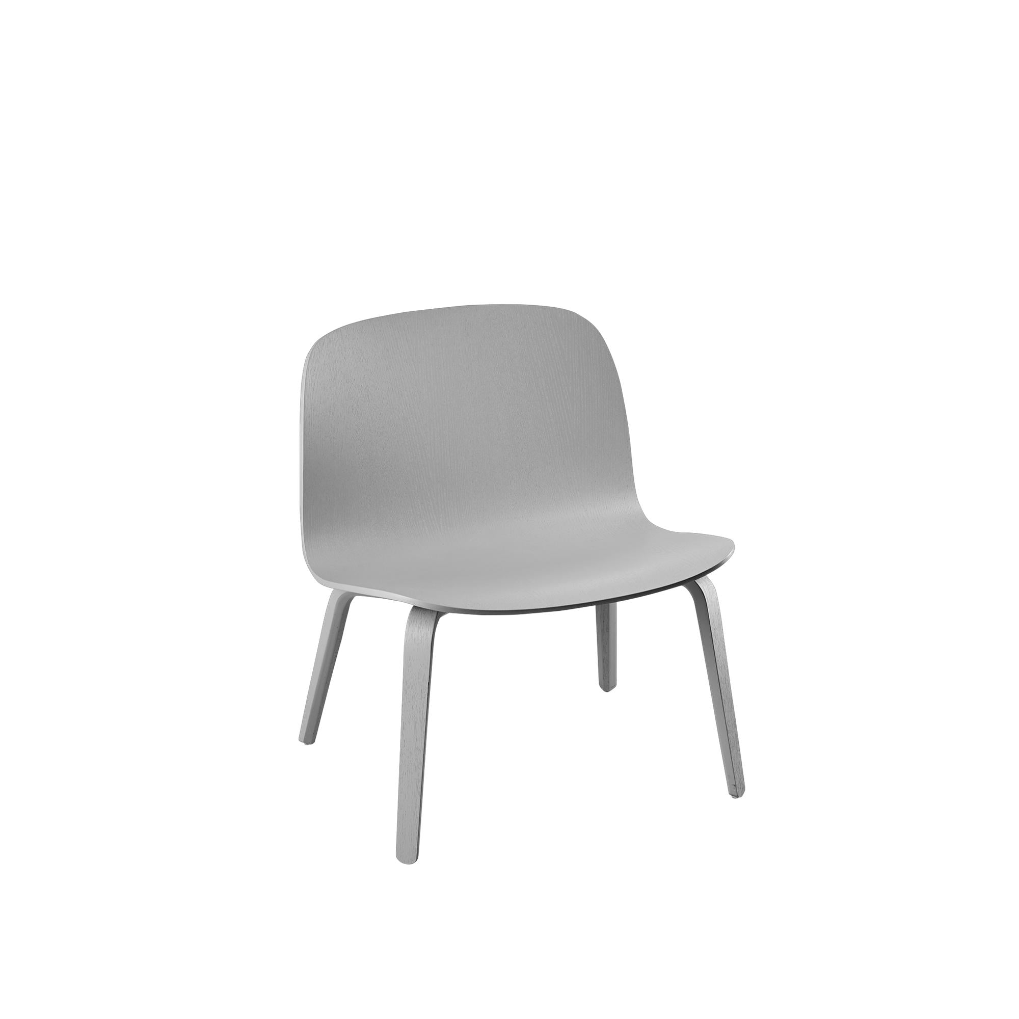 Chaise salon muuto visu jambes en bois, siège en bois, gris