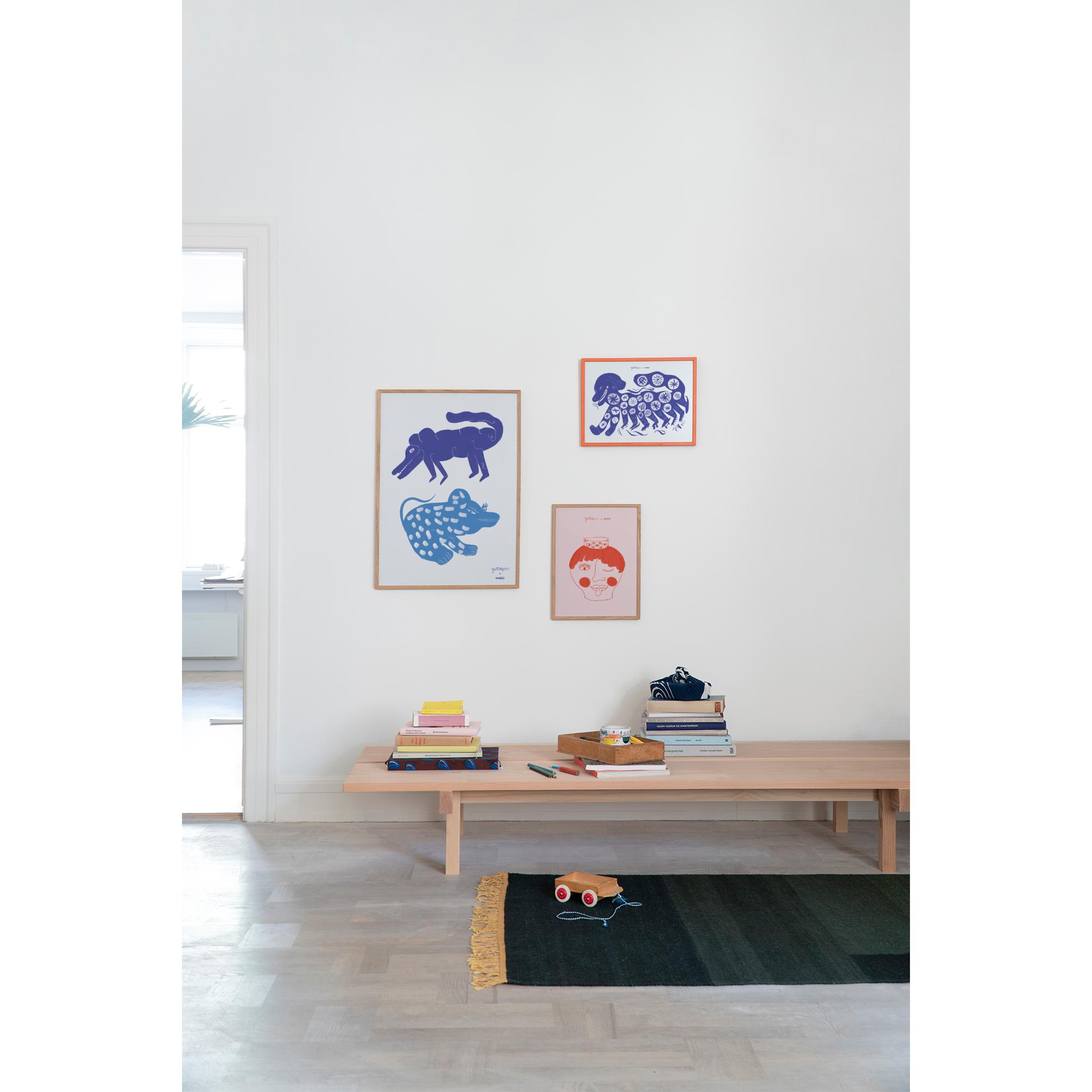 Paper Collective Chinese Dog Poster 30x40 Cm, Blue