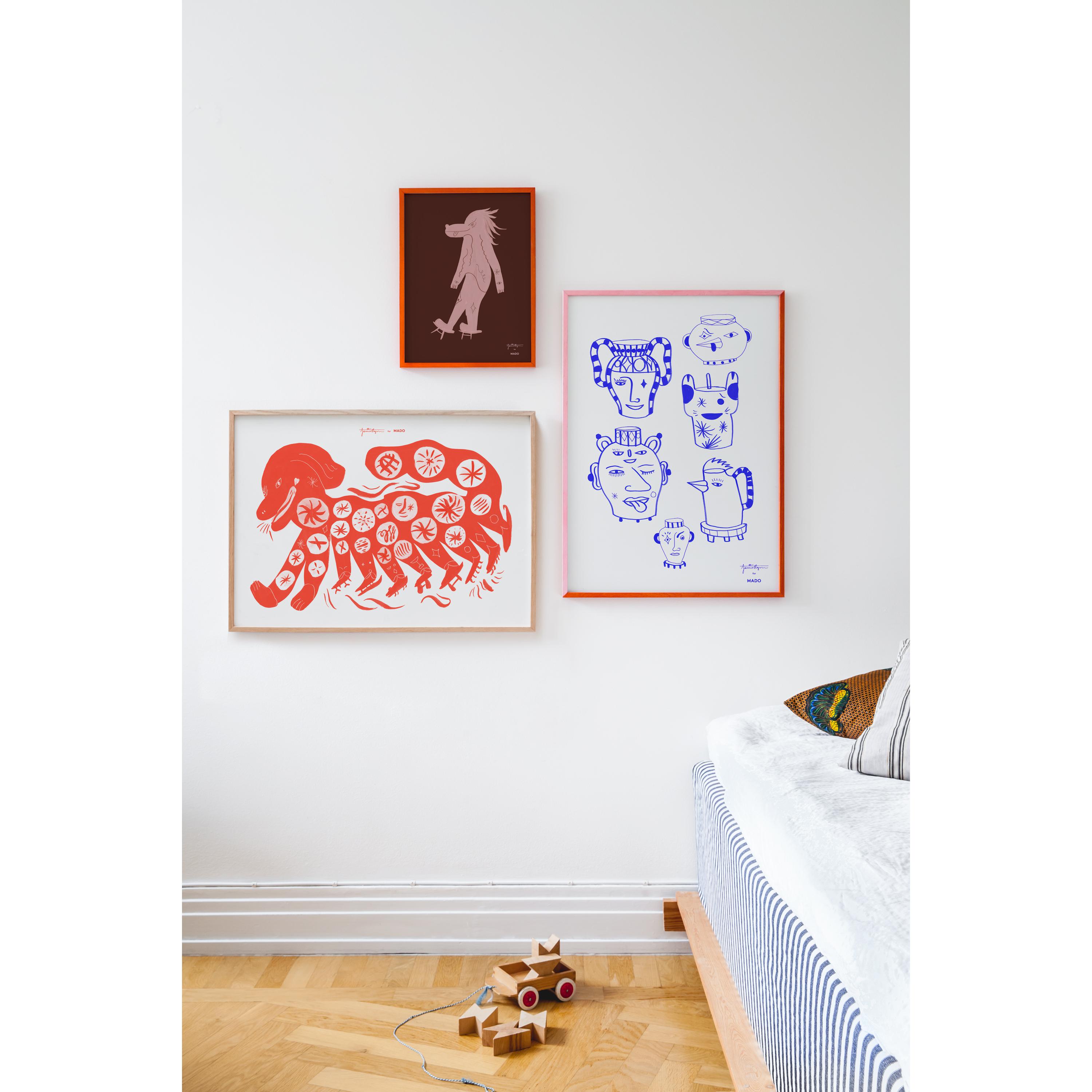 Paper Collective Chinese Dog Poster 50x70 Cm, Red