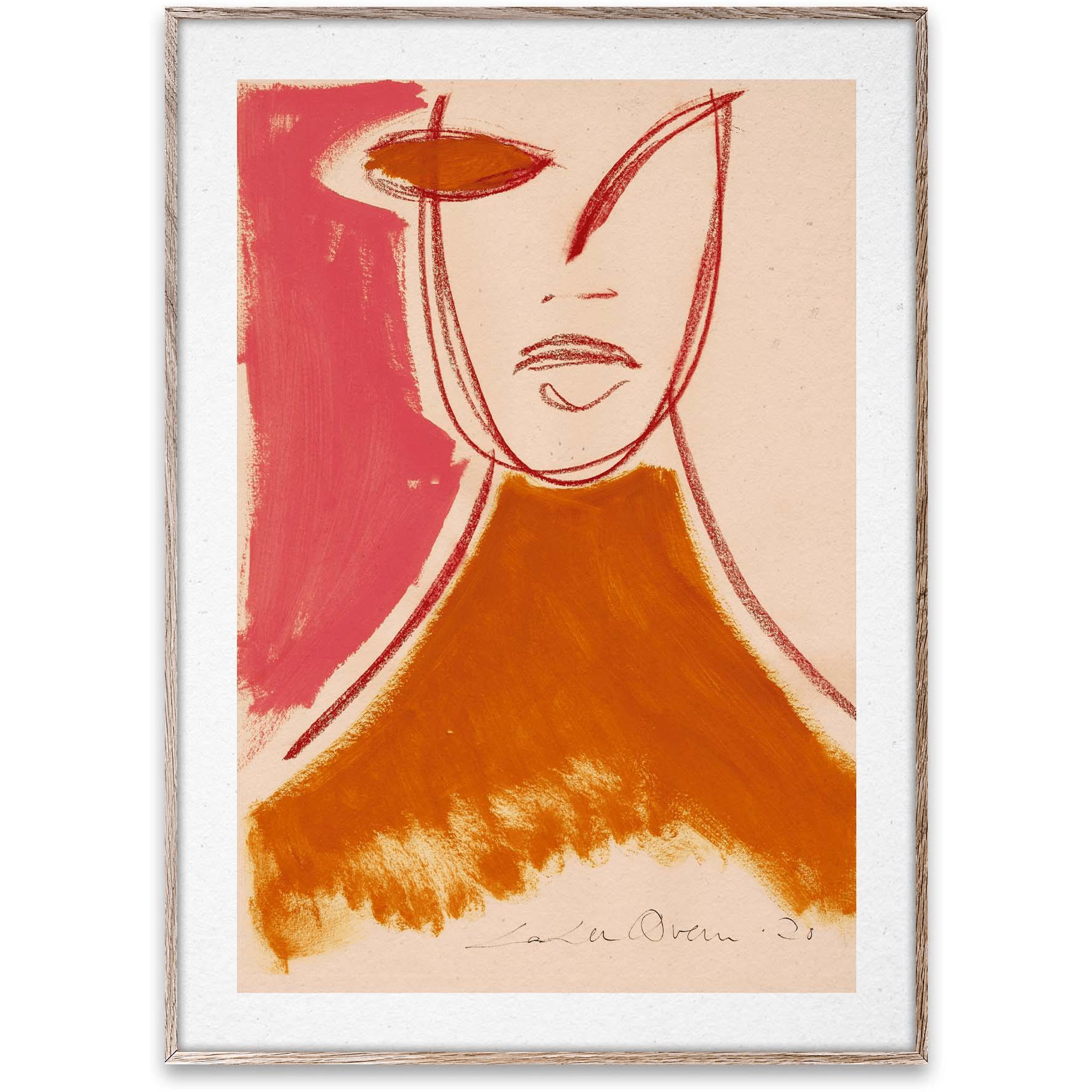 Affiche de portrait rose collectif en papier, 50x70 cm