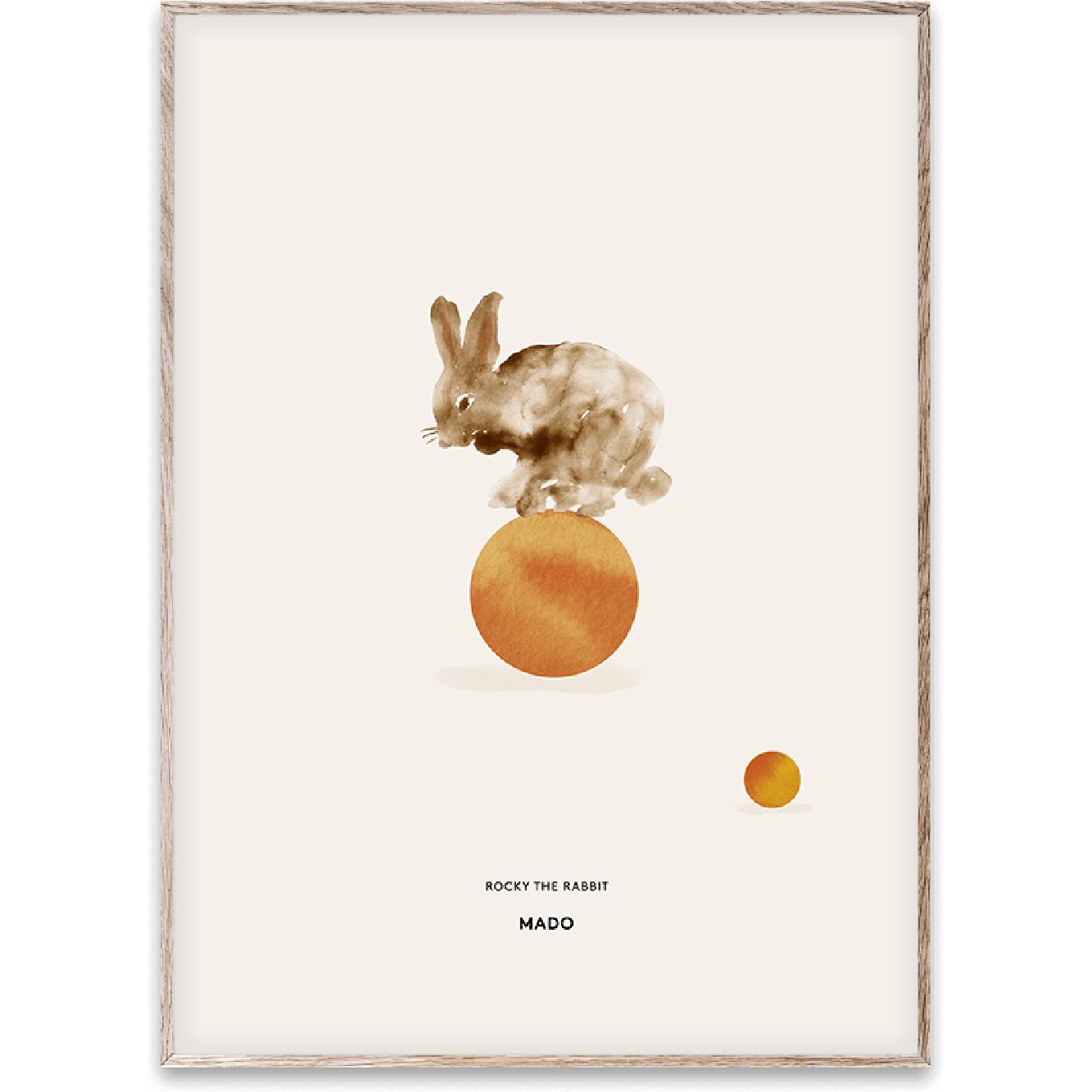 Paper Collective Rocky The Rabbit Poster, 50x70 Cm