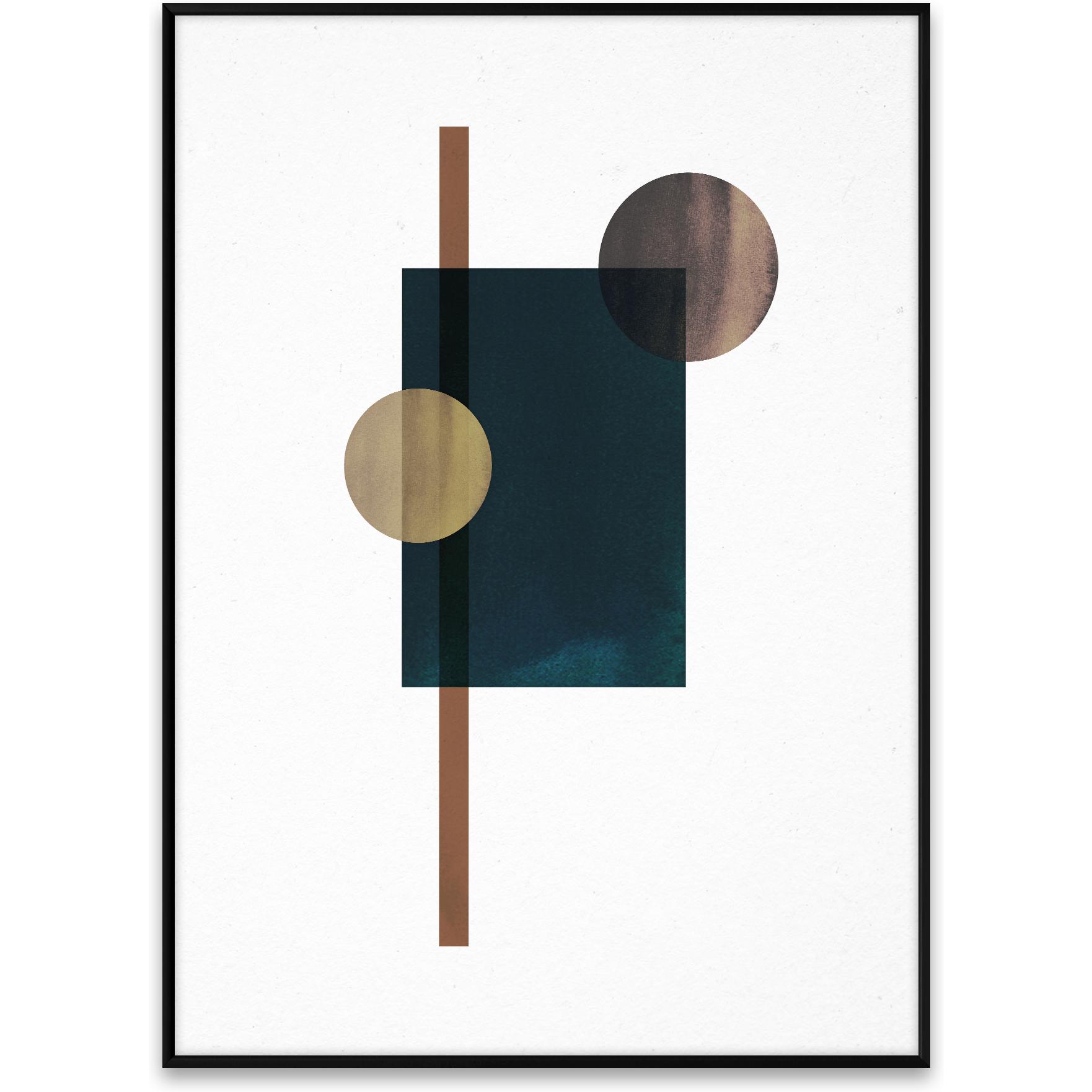 Formes collectives en papier de couleur 04 affiche, 50x70 cm