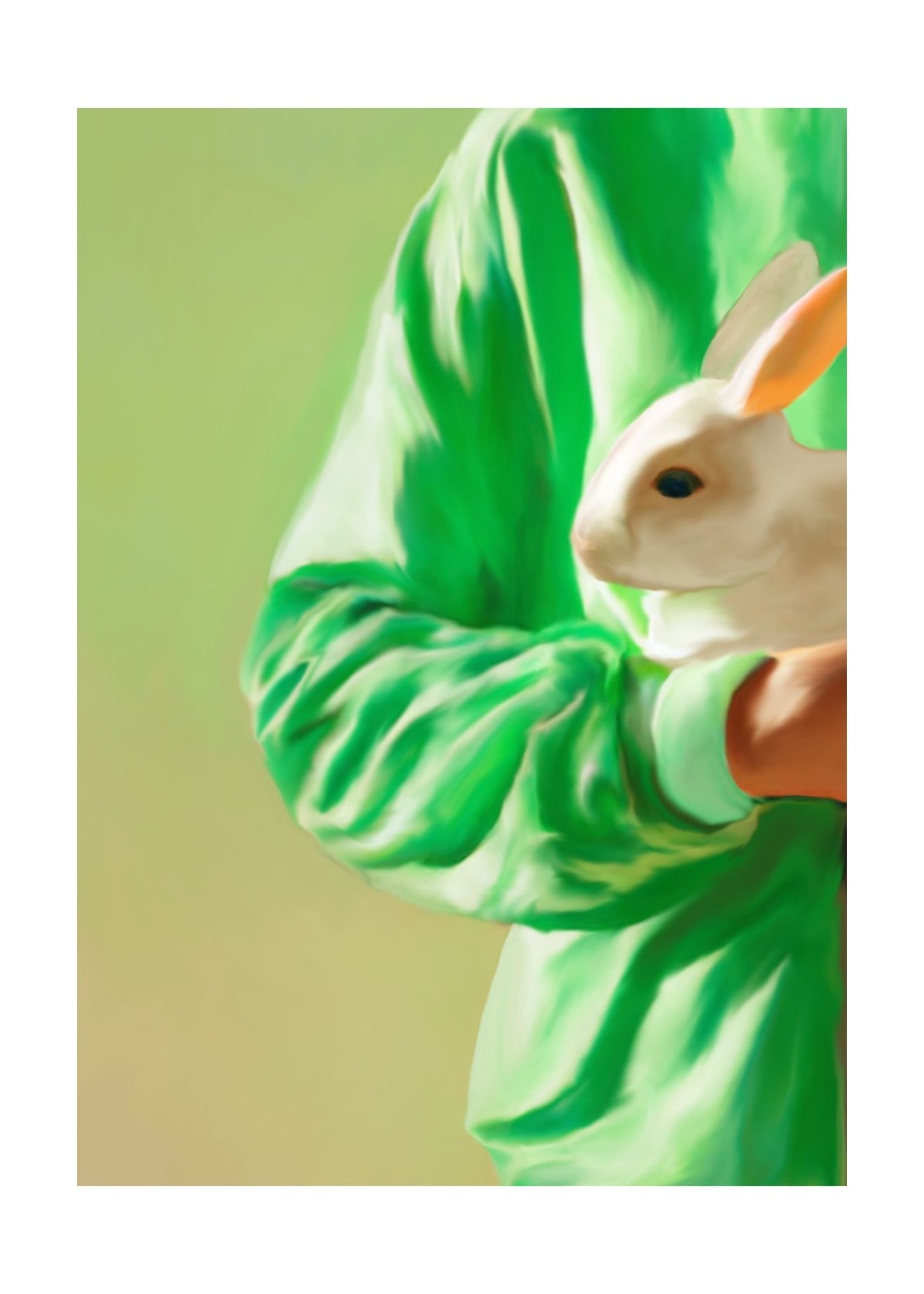 Poster de lapin blanc collectif de papier, 30x40 cm