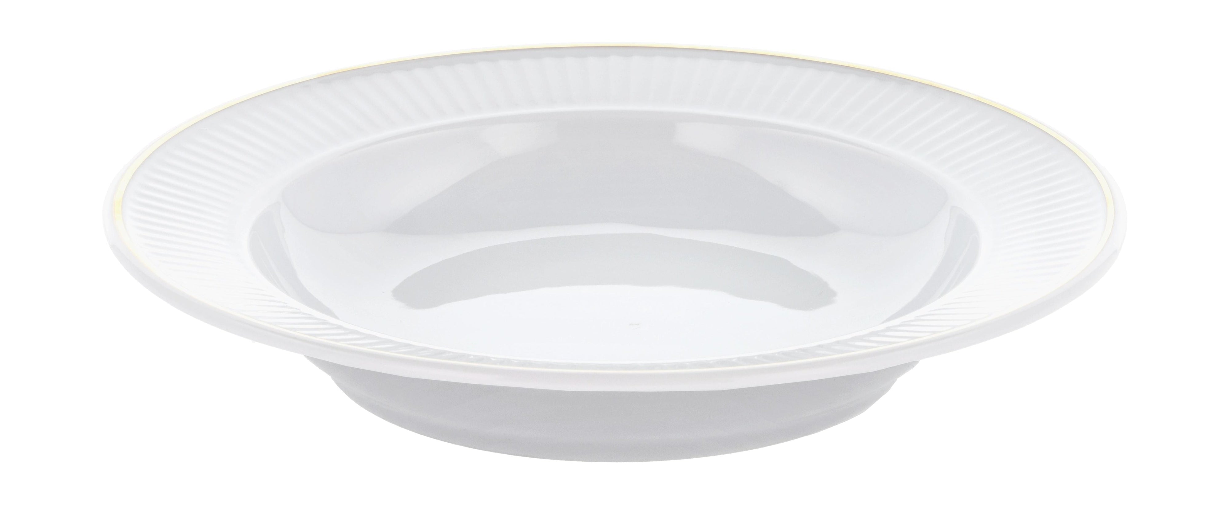 [product_category]-Pillivuyt Plissé Deep Plate White/Matt Gold, ø22 Cm-Pillivuyt-3050910356510-27778-PIL-1