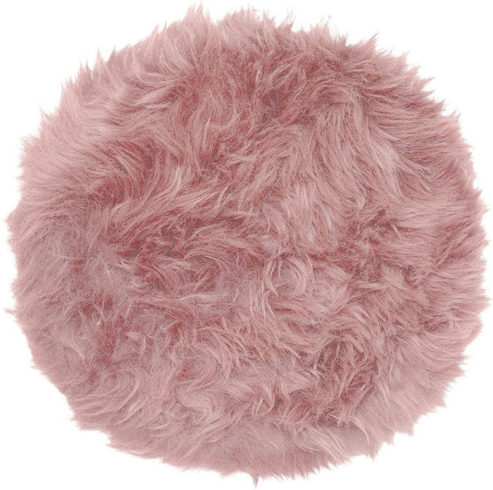 [product_category]-Pink genuine sheepskin chair pad | Round-Purple Bellerophon-pink-round-1