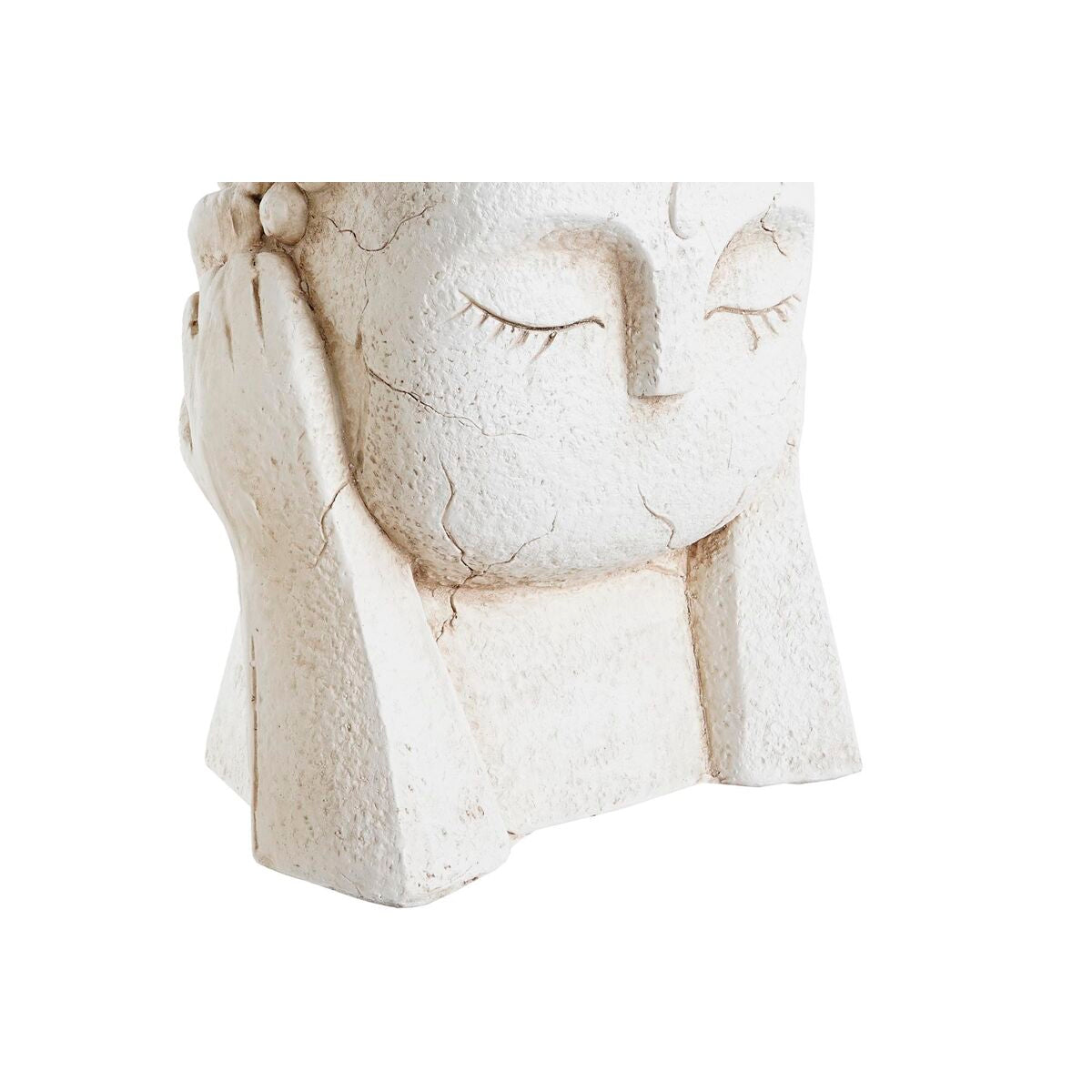 [product_category]-Planter DKD Home Decor 26 x 22 x 28,5 cm Buddha White Oriental-Bigbuy-S3040796-4