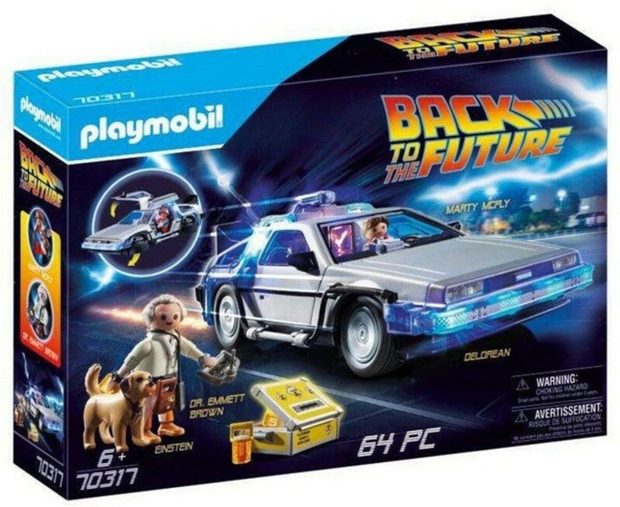 Playset -Action -Rennfahrer zurück zum zukünftigen DeLorean Playmobil 70317