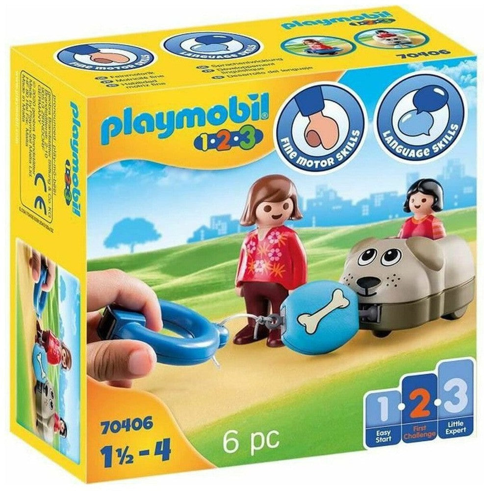 PlaySet Playmobil 1.2.3 Dog Boys 70406 (6 st)