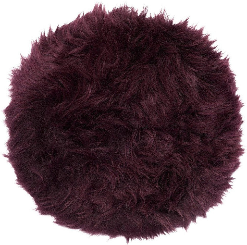 [product_category]-Plum purple genuine sheepskin chair pad | Round-Purple Bellerophon-plum-round-1