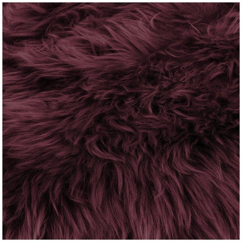 [product_category]-Plum purple genuine sheepskin throw pillow-Purple Bellerophon-1