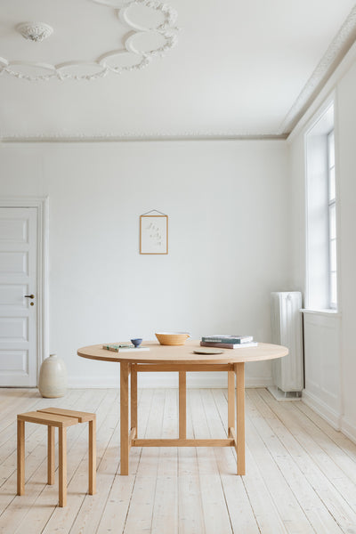 Table à manger ronde Moebe Ø130 cm, chêne