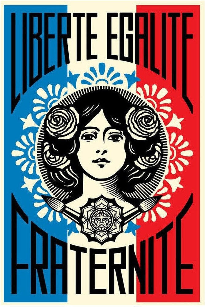 [product_category]-Print Liberté Egalité Fraternité by SHEPARD FAIREY alias OBEY-Magenta Raspberry-1