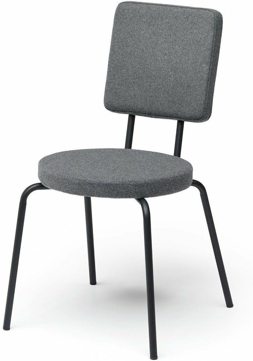 Silla de opción Puik asiento redondo / cuadrado de respaldo, gris claro