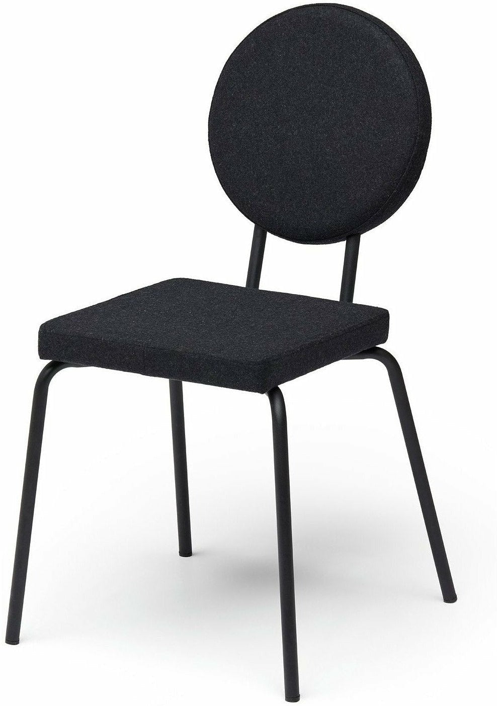 Silla de opción puik asiento cuadrado / respaldo redondo, negro