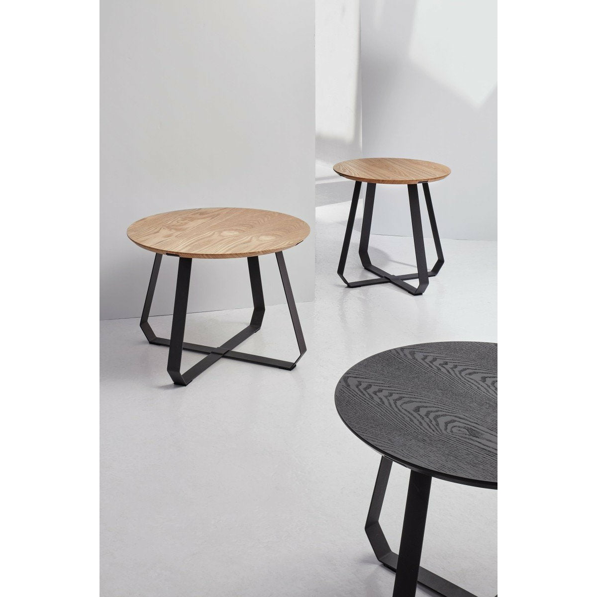 Table d'appoint Puik Shunan bas, cendre noir / noir