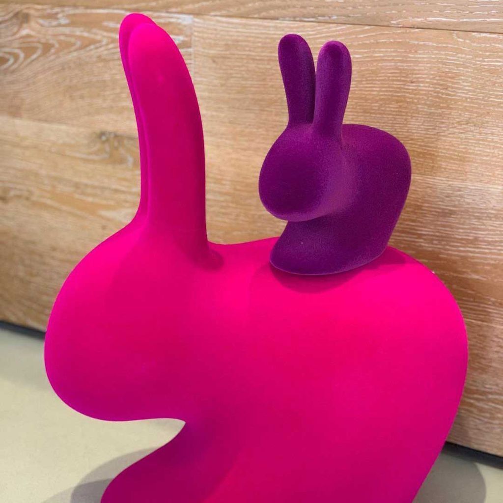 [product_category]-Qeeboo Baby Bunny Chair Velvet Finish, Fuxia-Qeeboo-8052049053075-90009FX-QEE-8