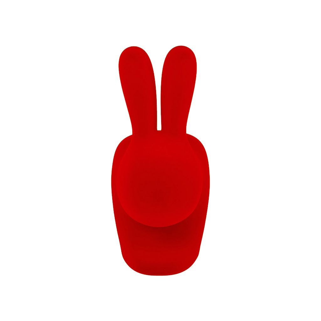 [product_category]-Qeeboo Bunny Chair Velvet Finish, Red-Qeeboo-8052049053143-90010RE-QEE-2