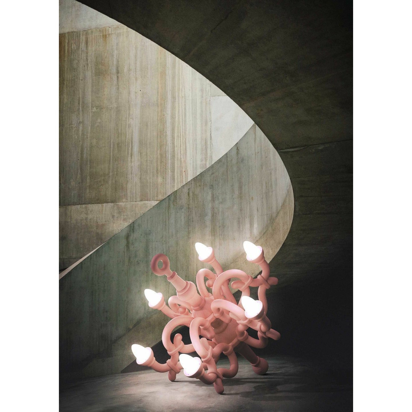 [product_category]-Qeeboo Fallen Chandelier Table Lamp Xl, Powder Pink-Qeeboo-8052049057783-37002PI-QEE-2