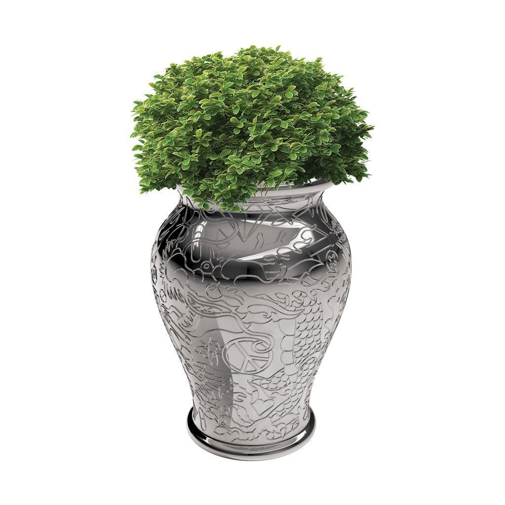 [product_category]-Qeeboo Ming Planter/Champagne Cooler Metal Finish By Studio Job, Silver-Qeeboo-8052049052856-71001SI-QEE-2