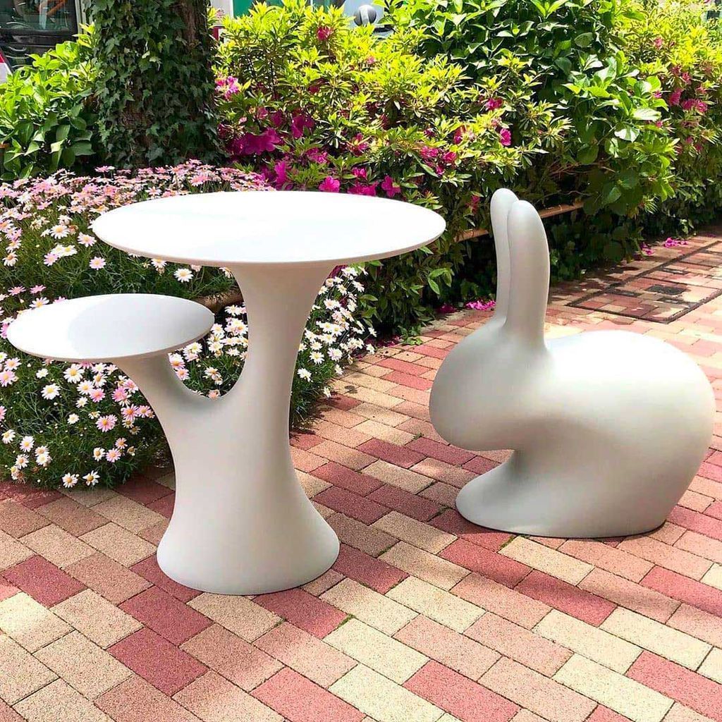 [product_category]-Qeeboo Rabbit Tree Table By Stefano Giovannoni, Grey-Qeeboo-8052049054294-22001GY-QEE-10