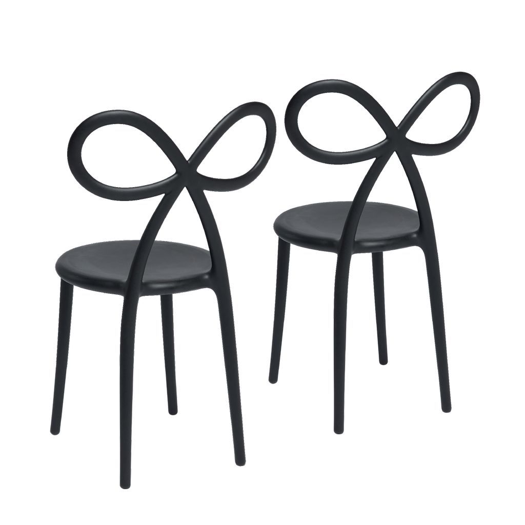 [product_category]-Qeeboo Ribbon Chair By Nika Zupanc Set Of 2, Black-Qeeboo-8052049050630-80001BL-O-QEE-3