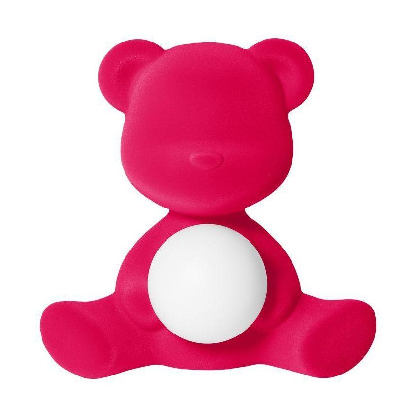 [product_category]-Qeeboo Teddy Girl Led Rechargeable Table Lamp Velvet Finish, Fuxia-Qeeboo-8052049054638-25002FX-FL-QEE-1