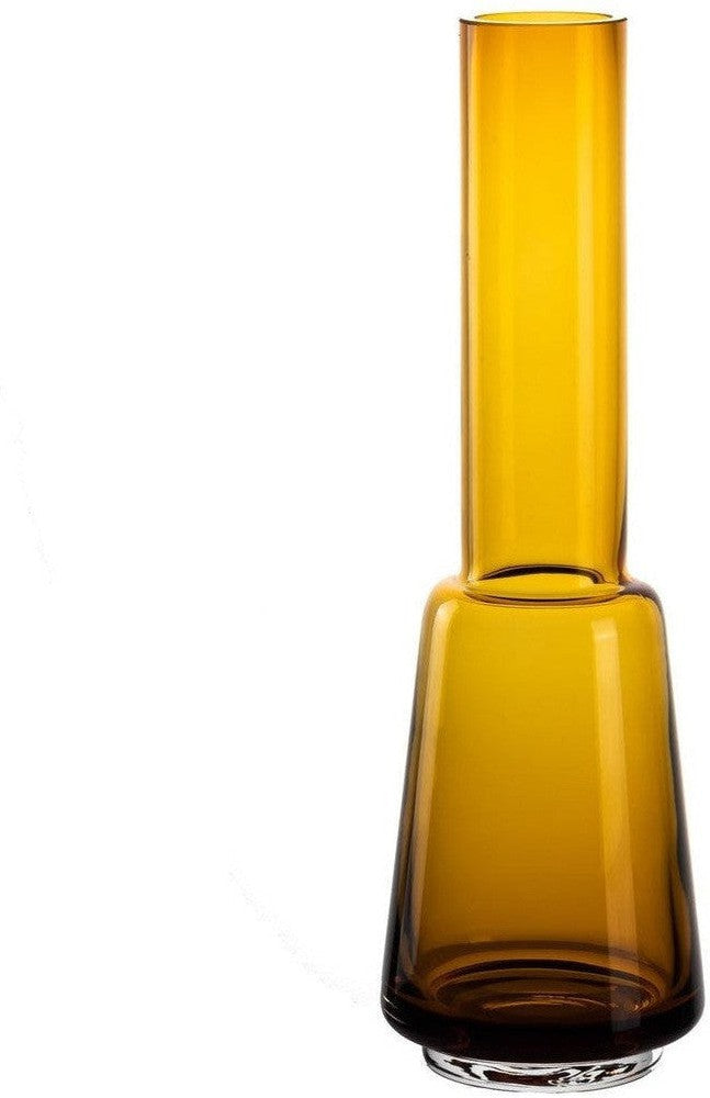 [product_category]-Retro style large modern classy design vase, amber color, TYLER14AM-Harlequin Poplar-TYL14AM-1