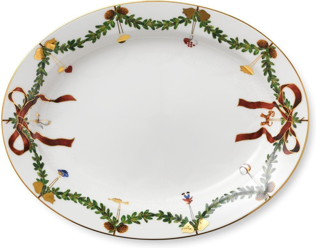 [product_category]-Royal Copenhagen Star Fluted Christmas Plate Oval-Royal Copenhagen-5705140138112-1017443-ROY-1