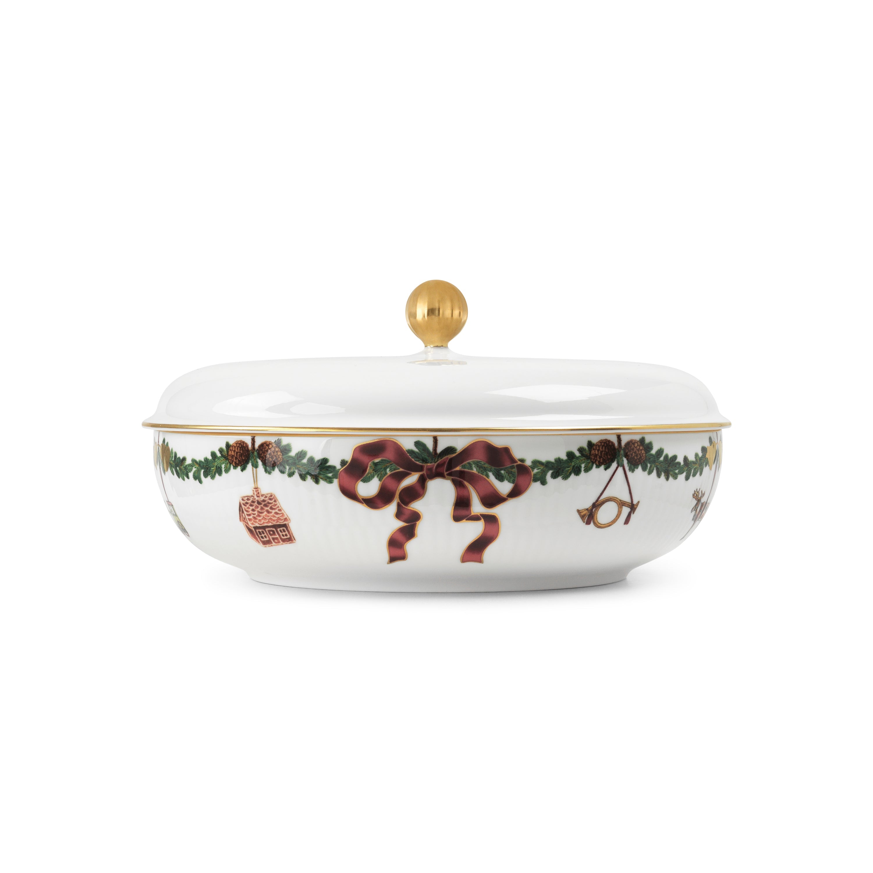 [product_category]-Royal Copenhagen Star Fluted Christmas Serving Bowl With Lid, 21 Cm-Royal Copenhagen-5705140741497-1064783-ROY-3