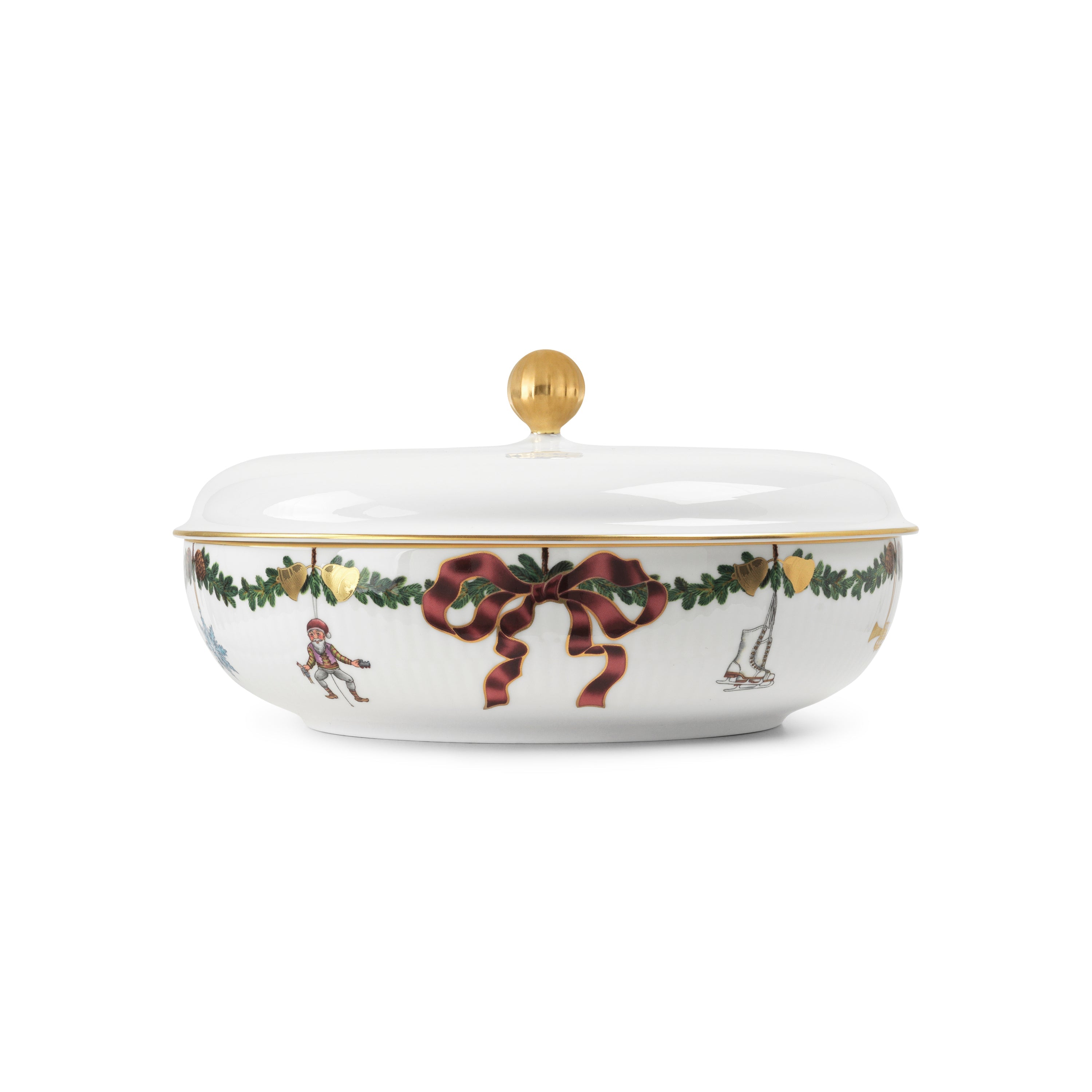 [product_category]-Royal Copenhagen Star Fluted Christmas Serving Bowl With Lid, 21 Cm-Royal Copenhagen-5705140741497-1064783-ROY-4