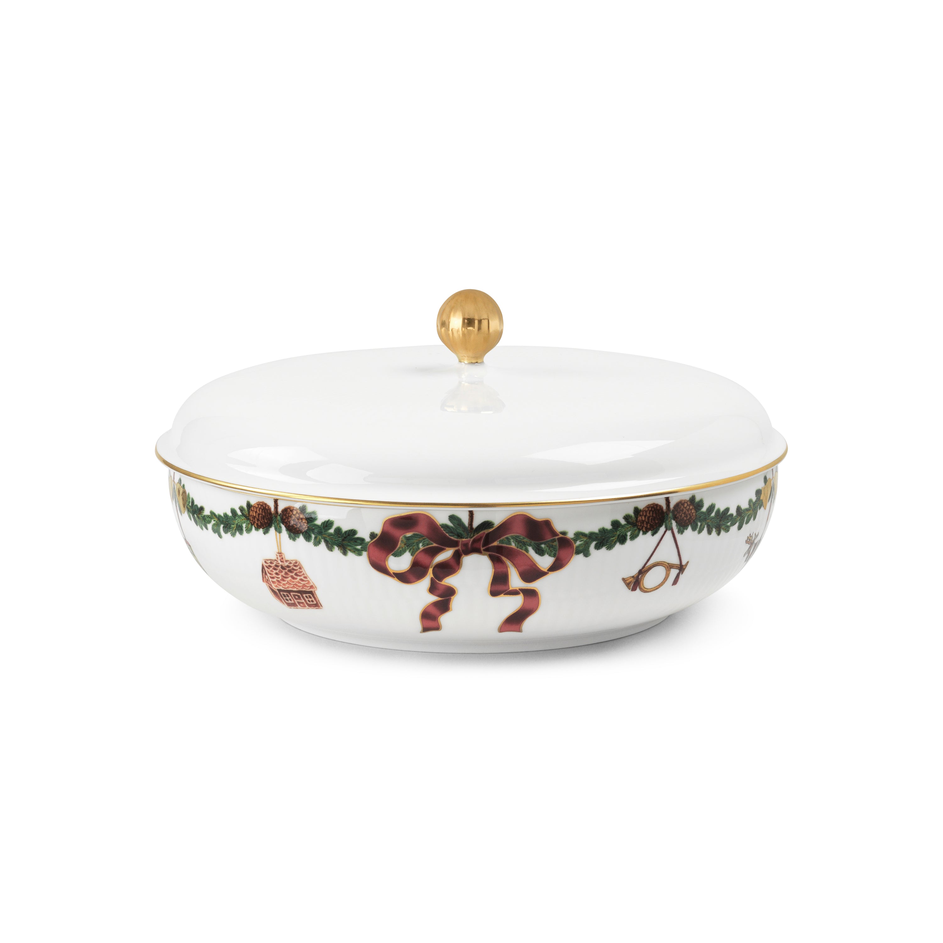 [product_category]-Royal Copenhagen Star Fluted Christmas Serving Bowl With Lid, 21 Cm-Royal Copenhagen-5705140741497-1064783-ROY-5