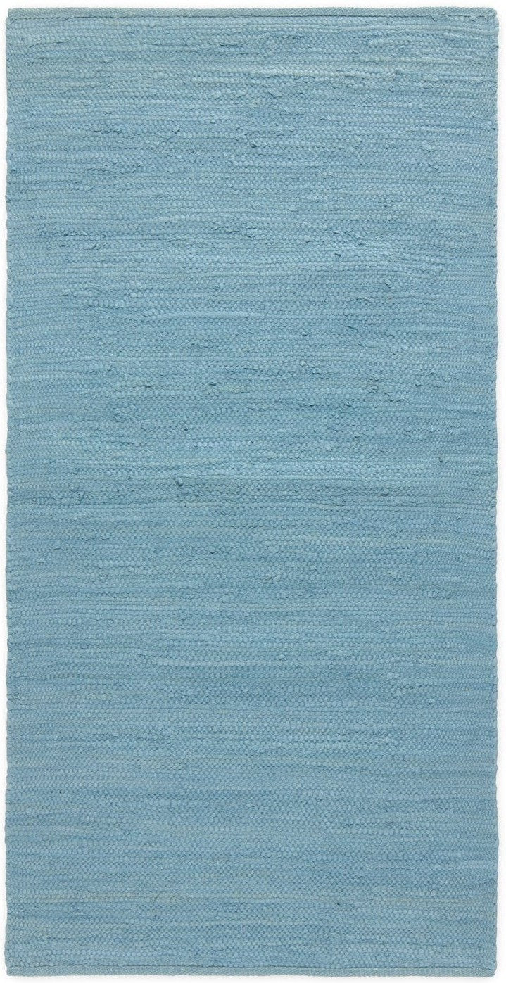 Tapis de tapis massif en coton Éternité bleu, 60 x 90 cm