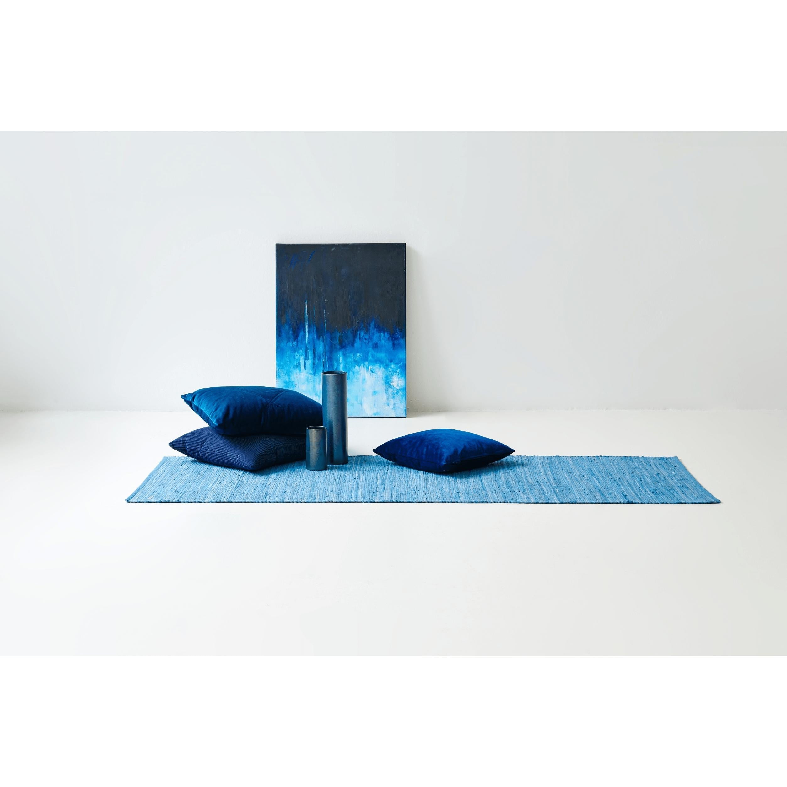 Tapis se massif de coton, bleu d'éternité, 75 x 200 cm