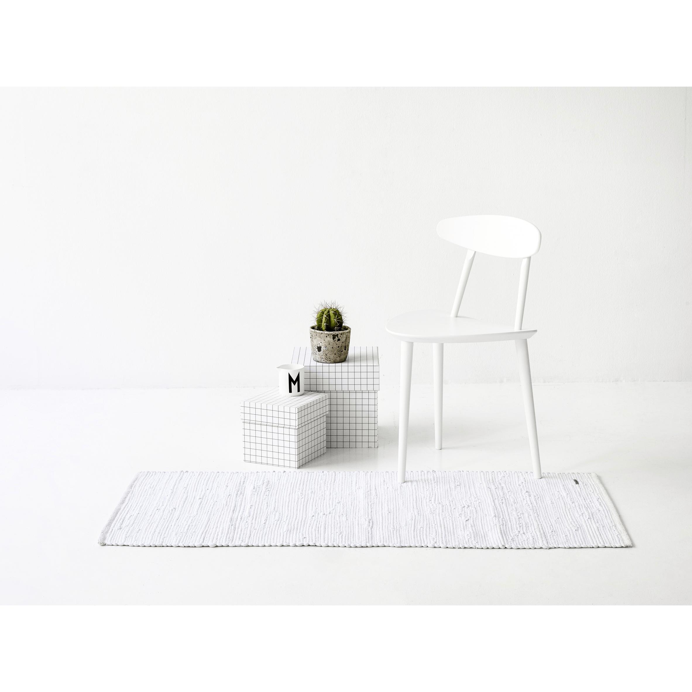 Tapis de coton massif blanc, 170 x 240 cm