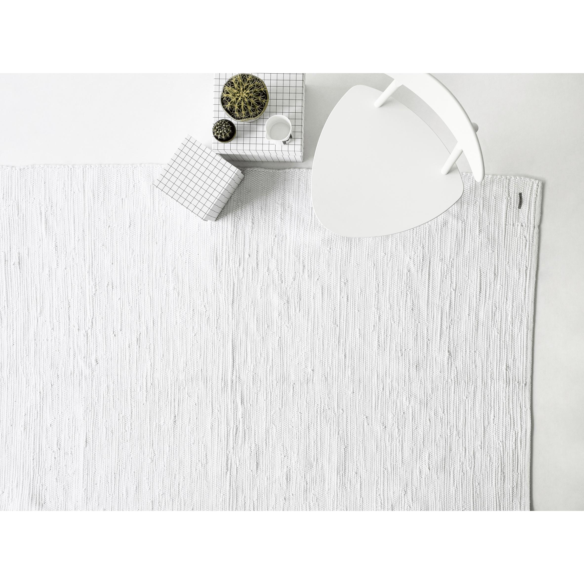 Tapis de coton massif blanc, 170 x 240 cm