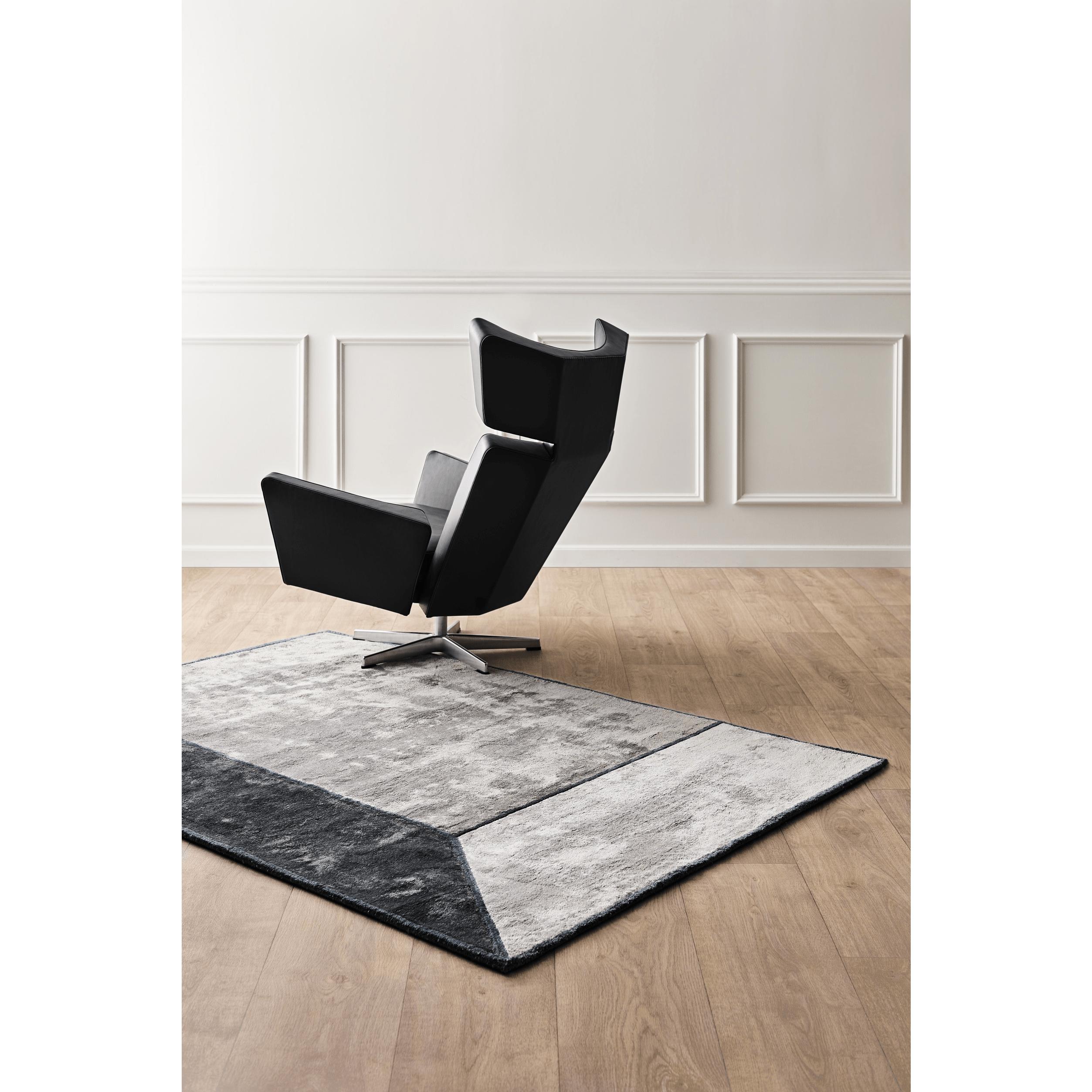 Tapis solide illusion tapis gris, 140 x 200 cm