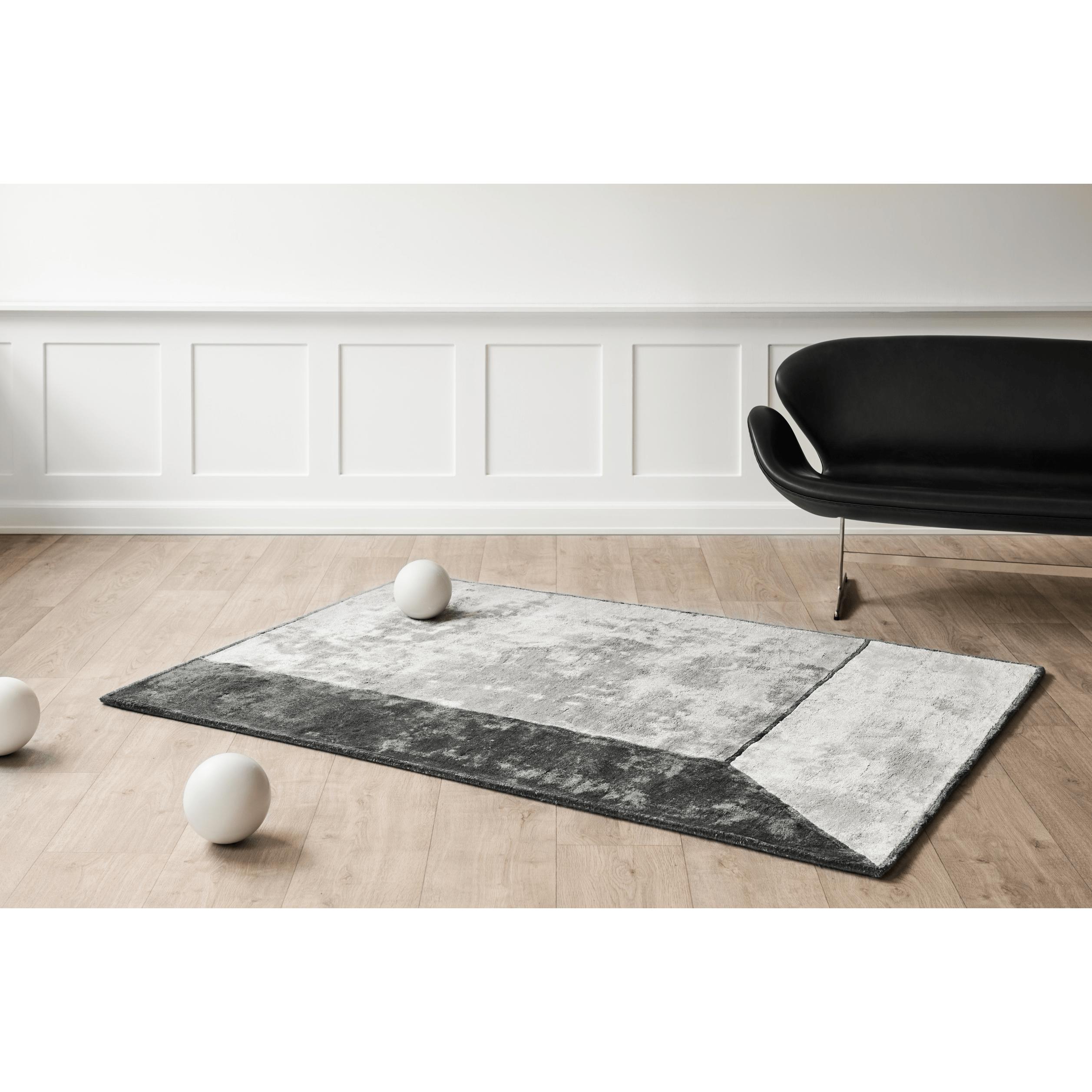 Tapis solide illusion tapis gris, 140 x 200 cm