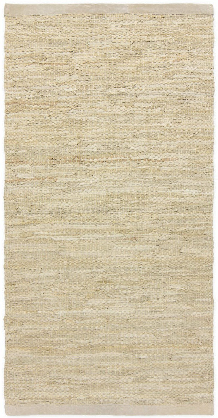 Rug Solid Leather Carpet Beige, 60 X 90 Cm