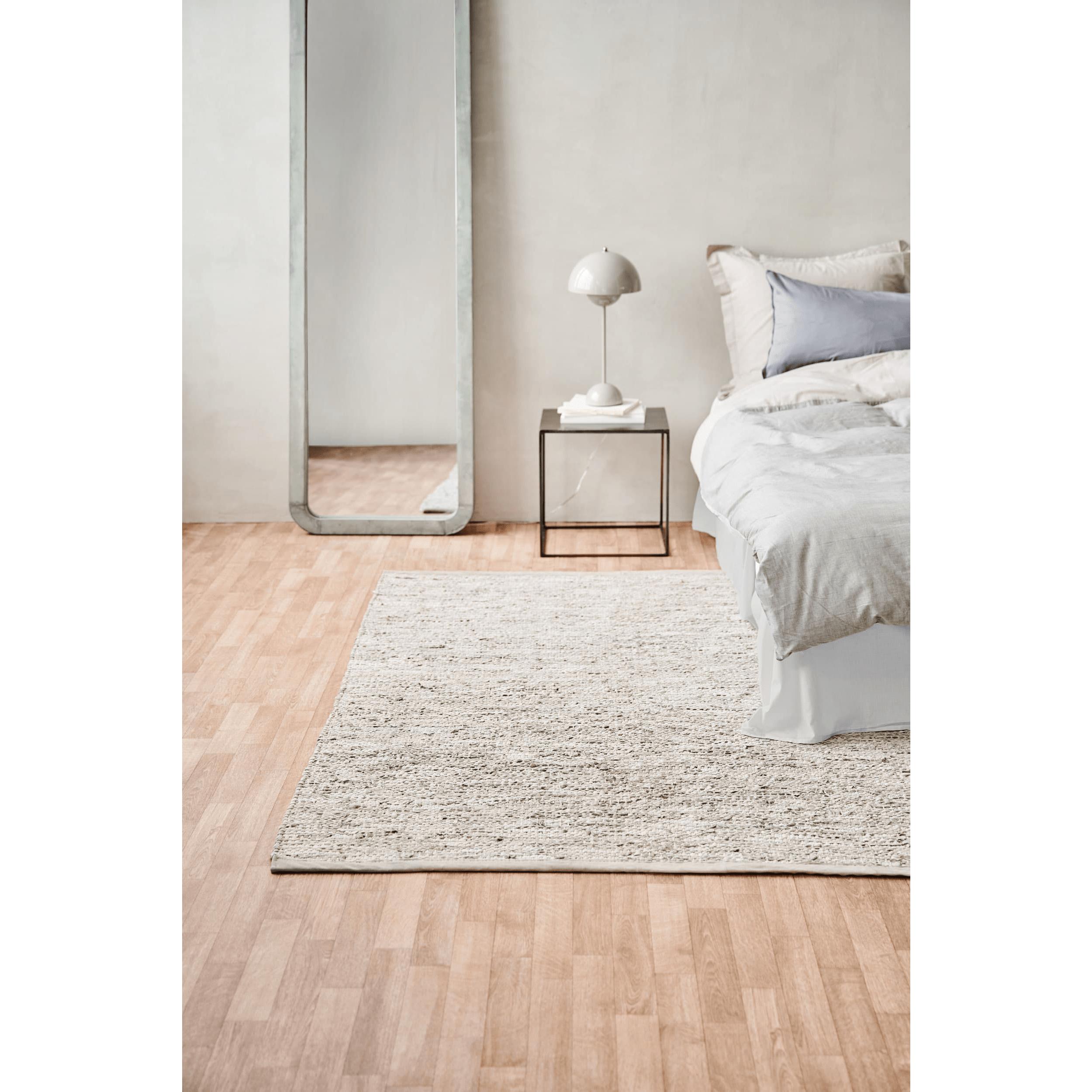 Rug Solid Leather Rug Beige, 75 X 300 Cm