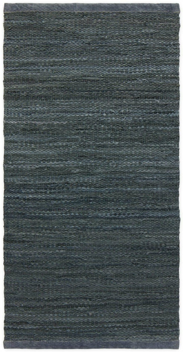 Alfombra de cuero sólido alfombra gris oscuro, 60 x 90 cm