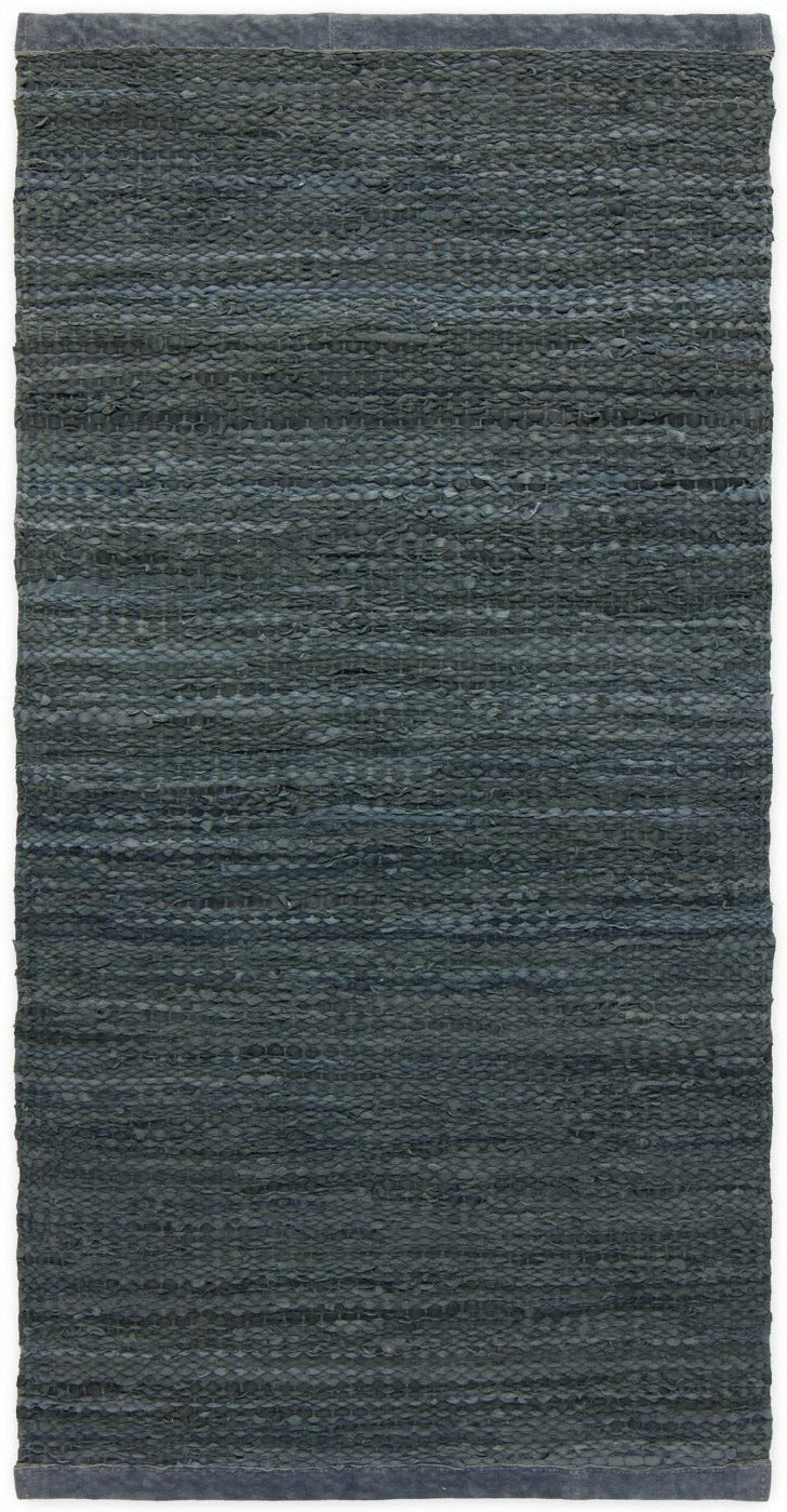 Tapis en cuir solide tapis gris foncé, 65 x 135 cm