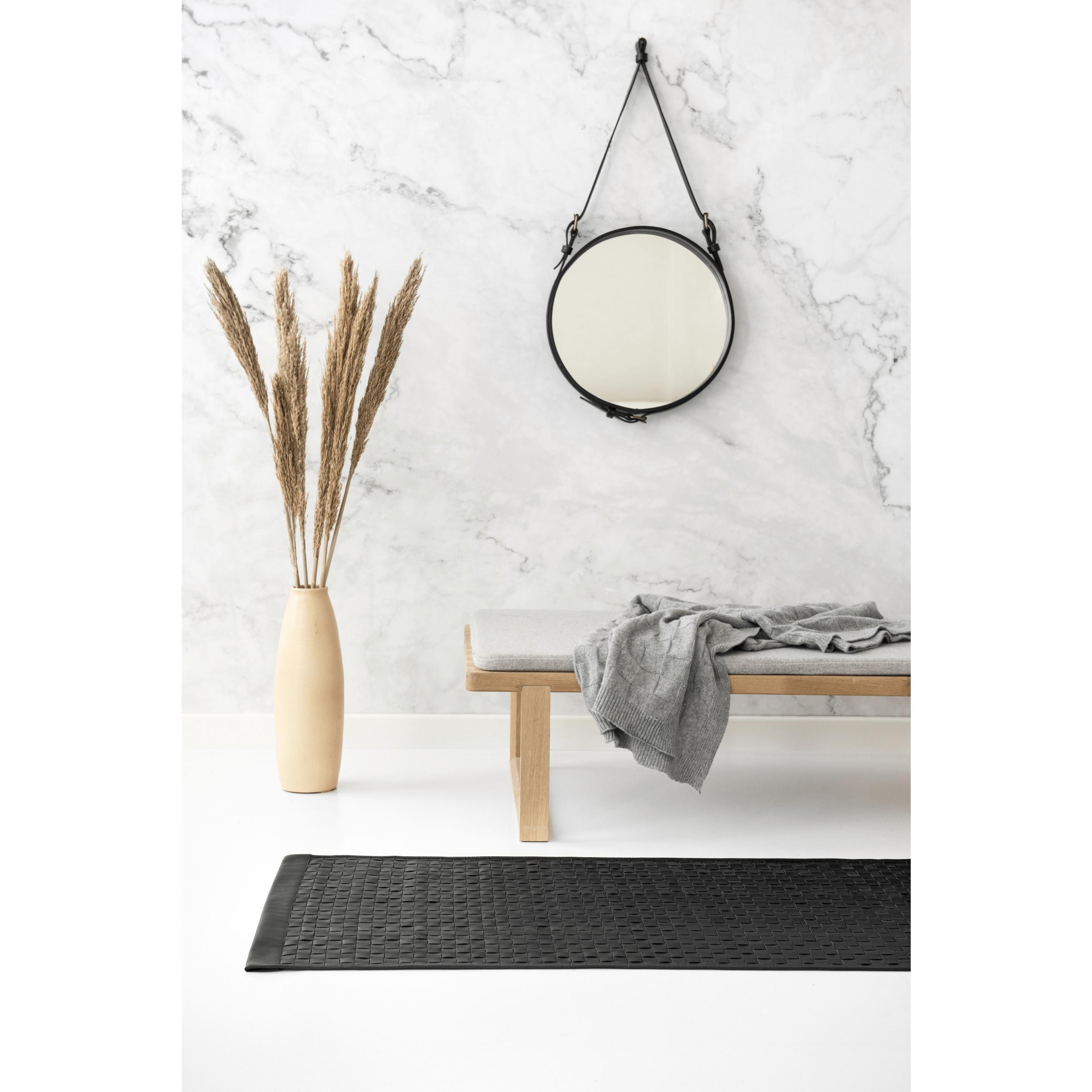 Tapis solide toscane tapis noir, 65 x 135 cm