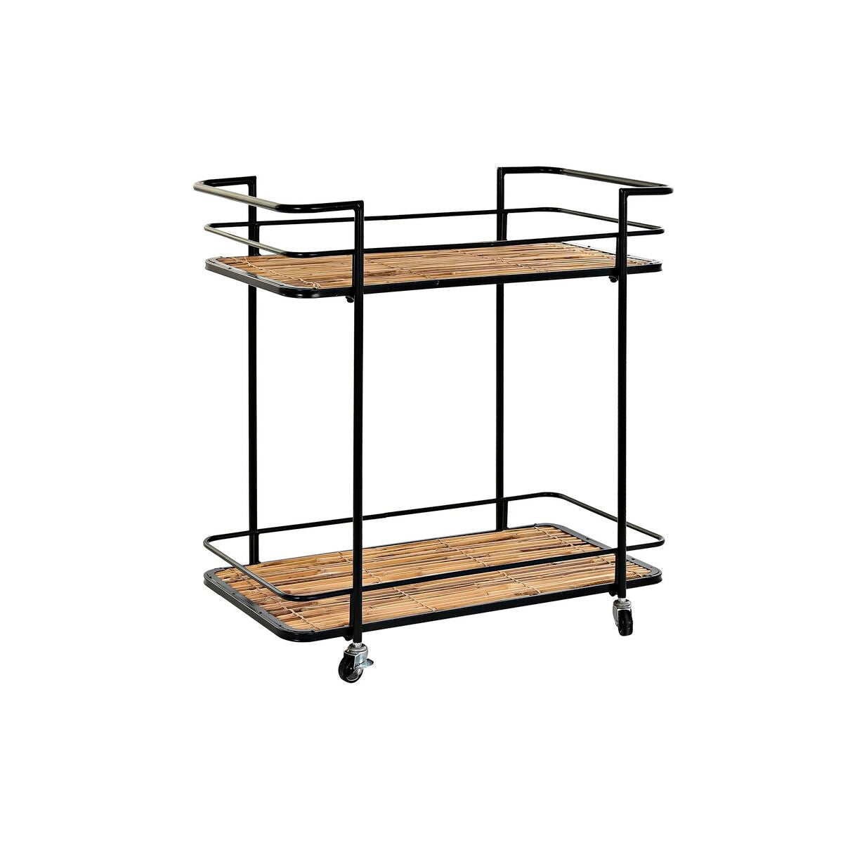 [product_category]-Serving trolley DKD Home Decor Black Natural Metal 68 x 37,5 x 70,5 cm-Bigbuy-S3032164-2