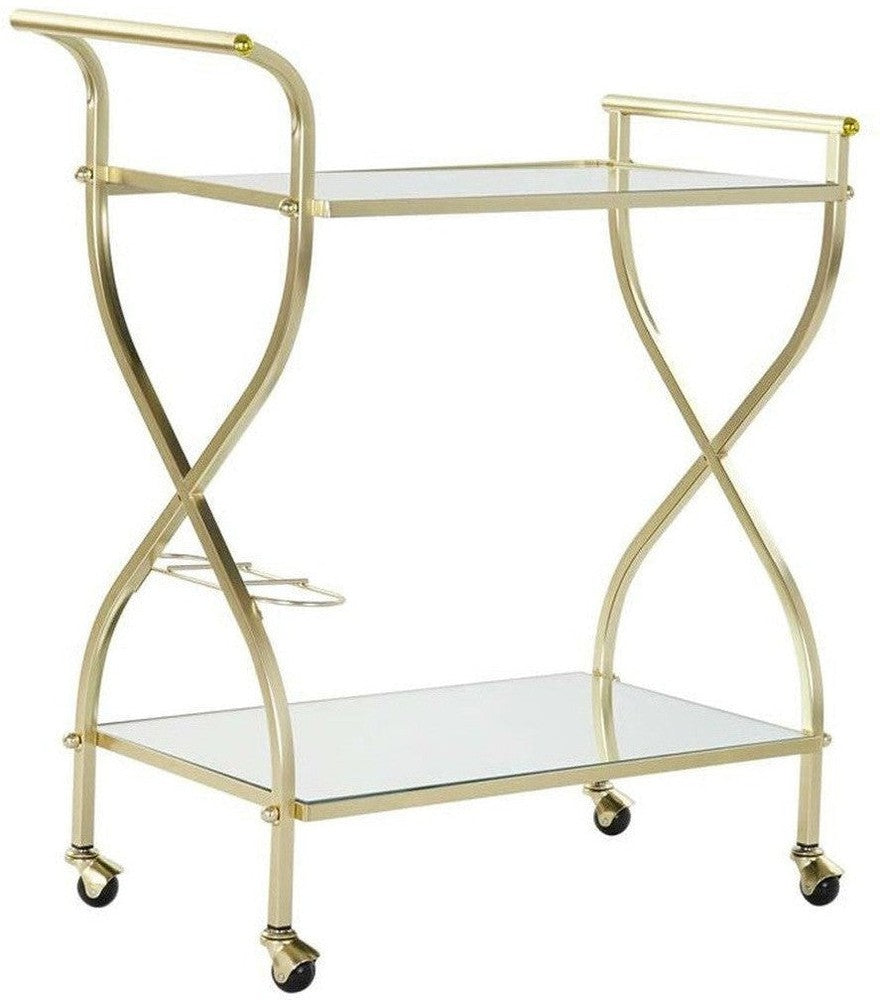 [product_category]-Serving trolley DKD Home Decor Golden Steel Mirror 70 x 36,5 x 83 cm-Bigbuy-S3032921-1
