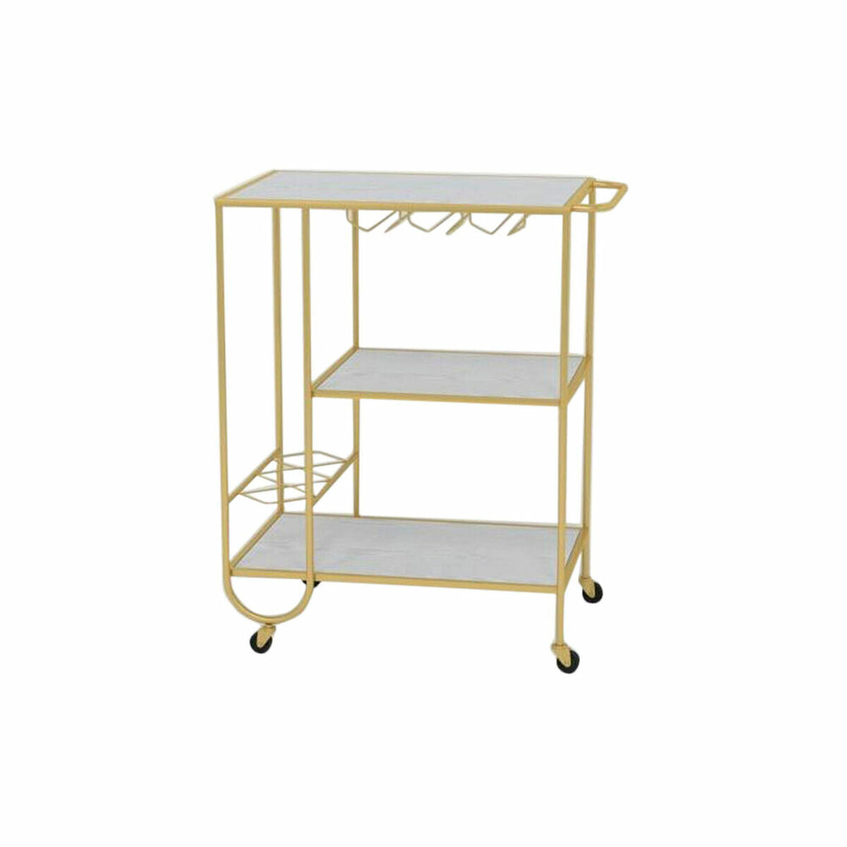 [product_category]-Serving trolley DKD Home Decor White Golden Metal MDF Wood 66,5 x 40 x-Bigbuy-S3033825-2