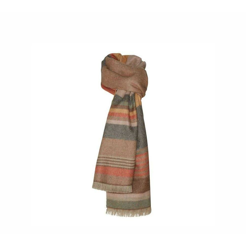 Silkeborg Uldspinderi Flow Scarf, Green Brown