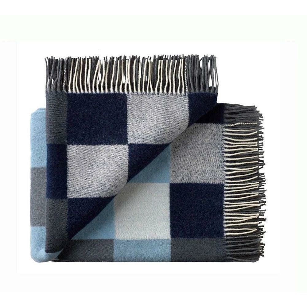 Silkorg Uldspinderi Plain Plaid, blues apagados